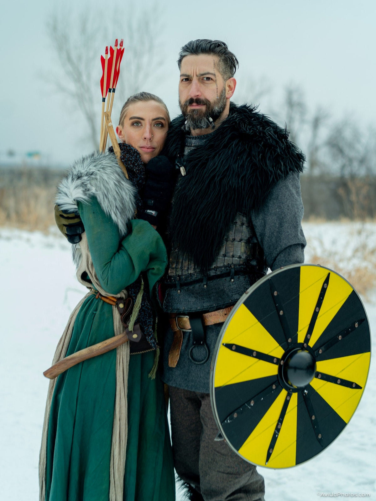Viking Jacket - Medieval Viking Leather Coat, Fur Collar, Norse Warrior Jacket, Renaissance Fair