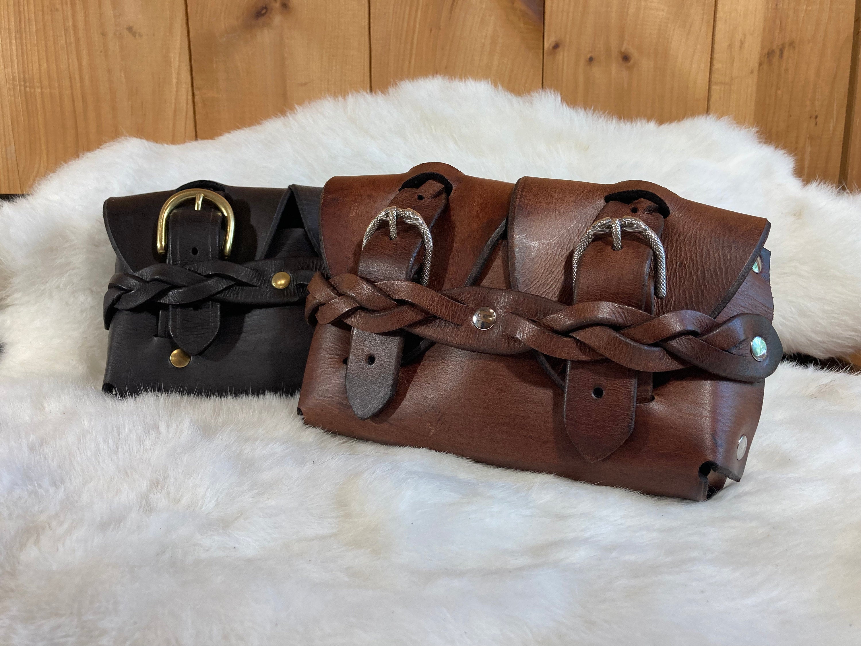 Viking Ring - Medieval Leather Belt Key Holder, Renaissance Keychain Belt Loop, Viking Cosplay
