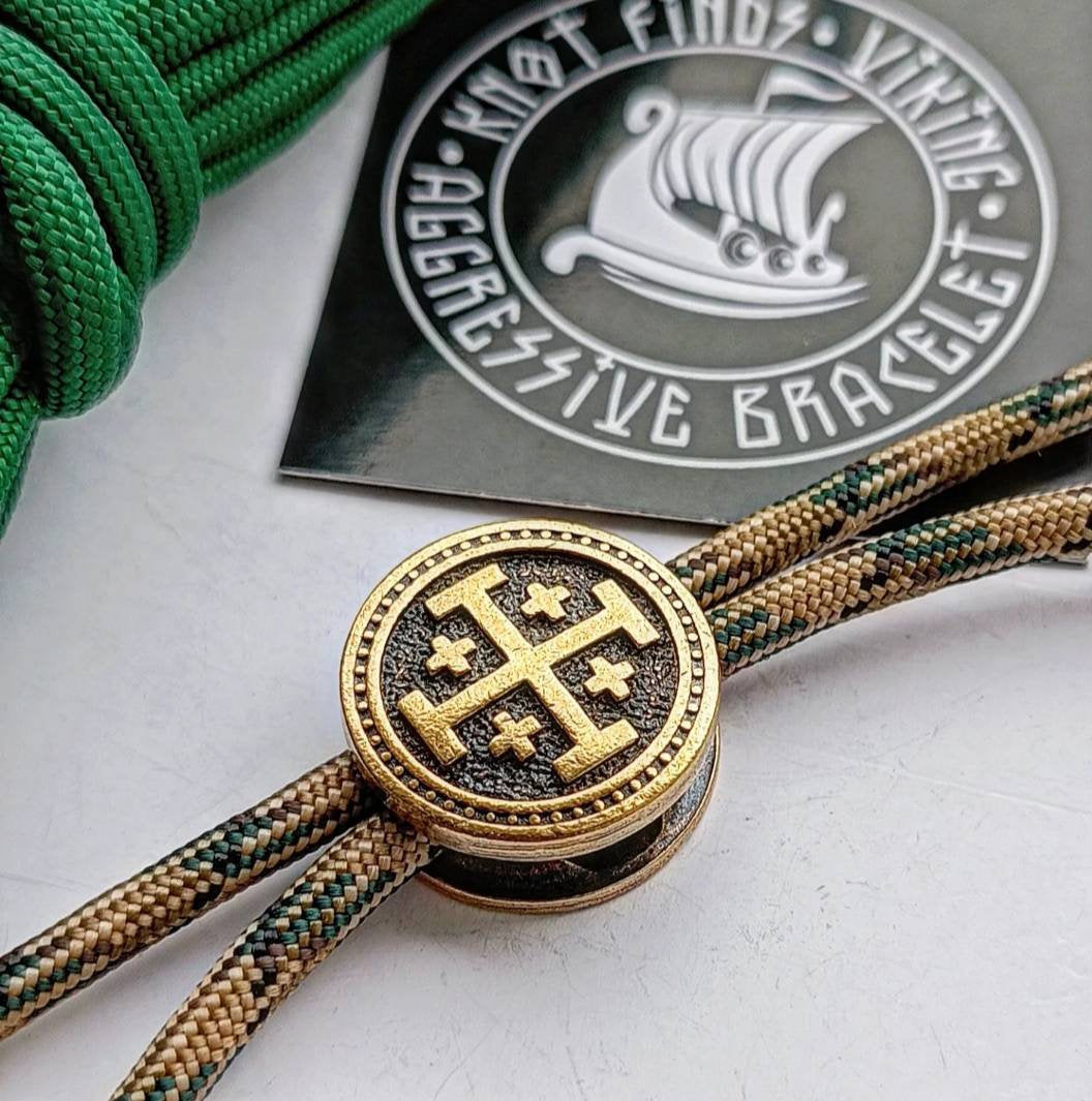 Viking Jewelry Accessory - Templar Cross Bead, Stainless Steel Cross Charm, Viking Jewelry