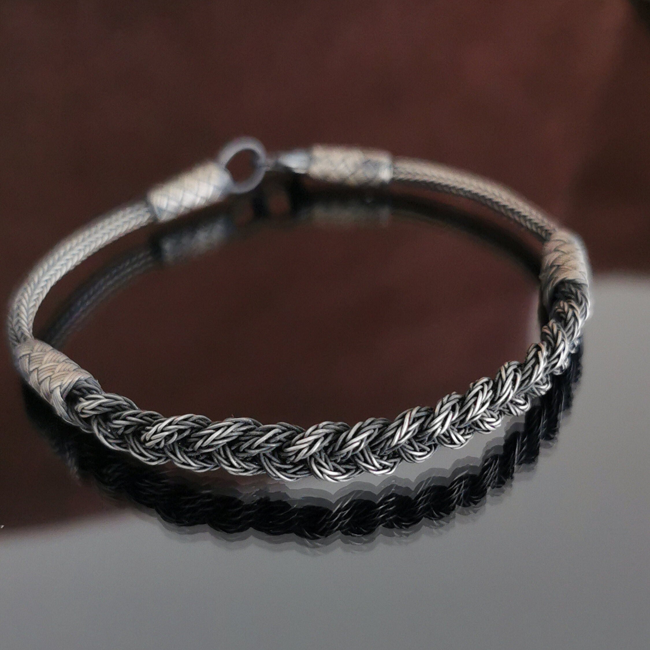 Viking Bracelet - 999 Silver Viking Bracelet. Woven Bracelet. Hand Braided Bracelet. Herringbone