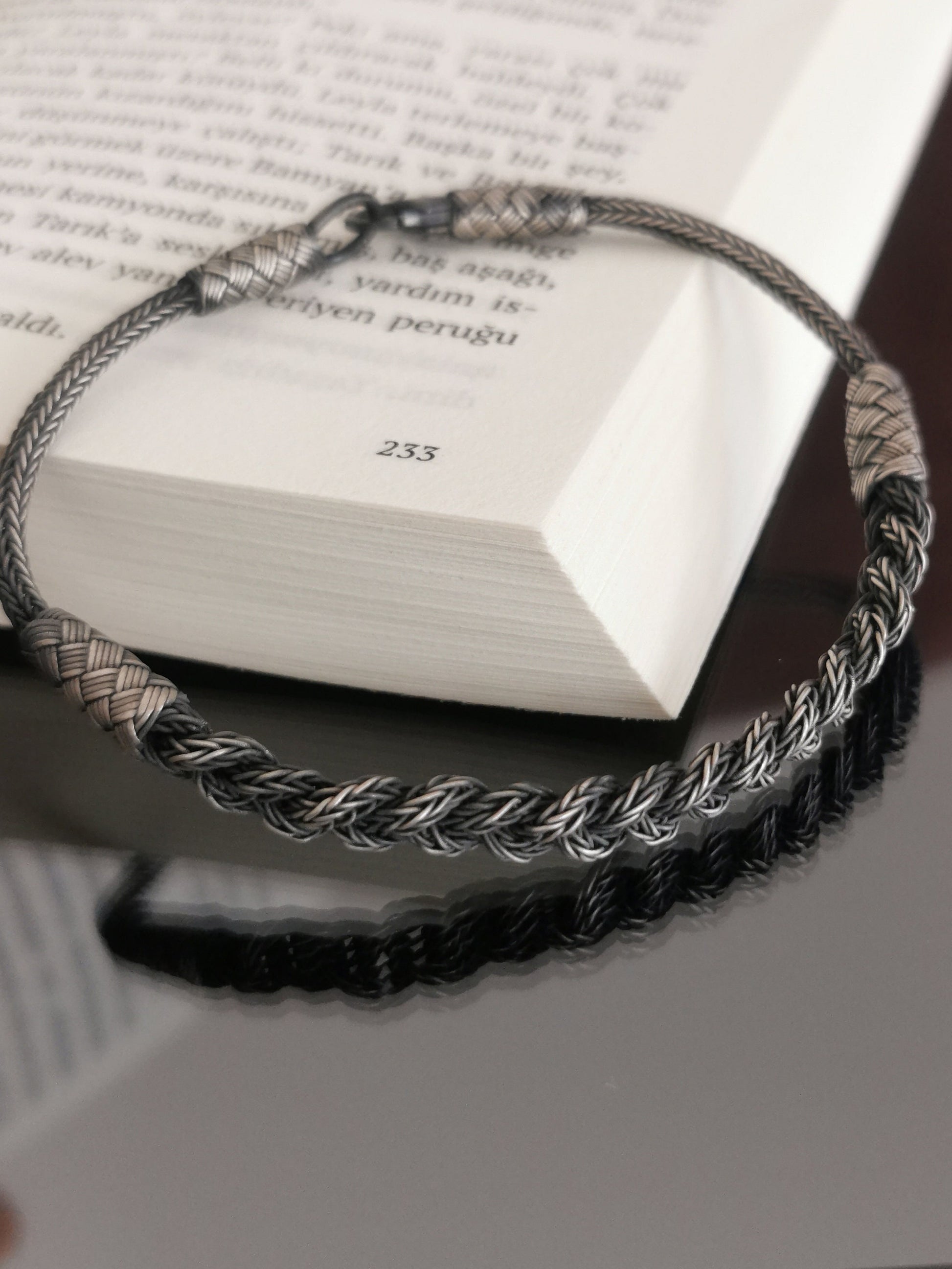 Viking Bracelet - 999 Silver Viking Bracelet. Woven Bracelet. Hand Braided Bracelet. Herringbone