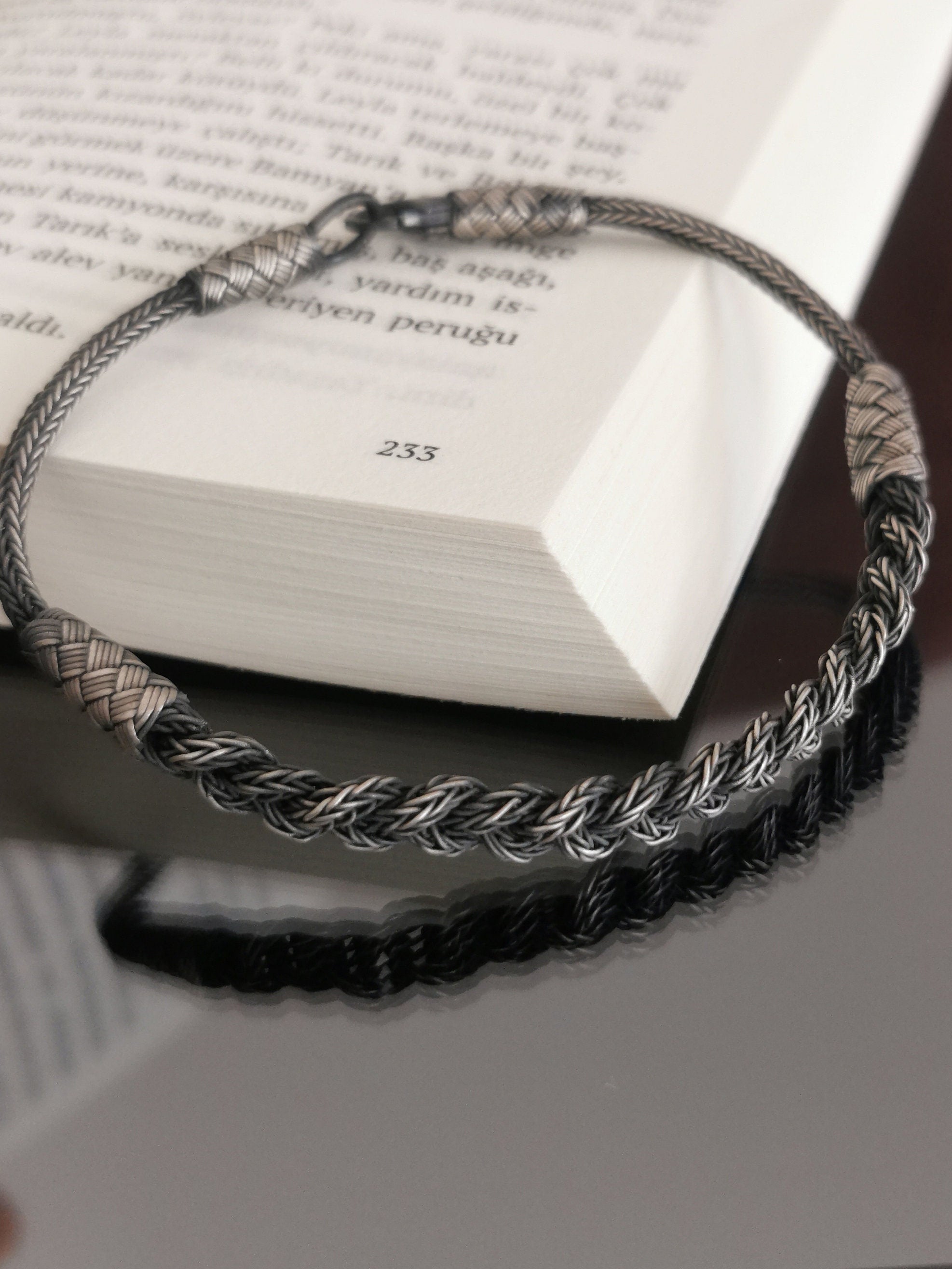 Viking Bracelet - 999 Silver Viking Bracelet. Woven Bracelet. Hand Braided Bracelet. Herringbone