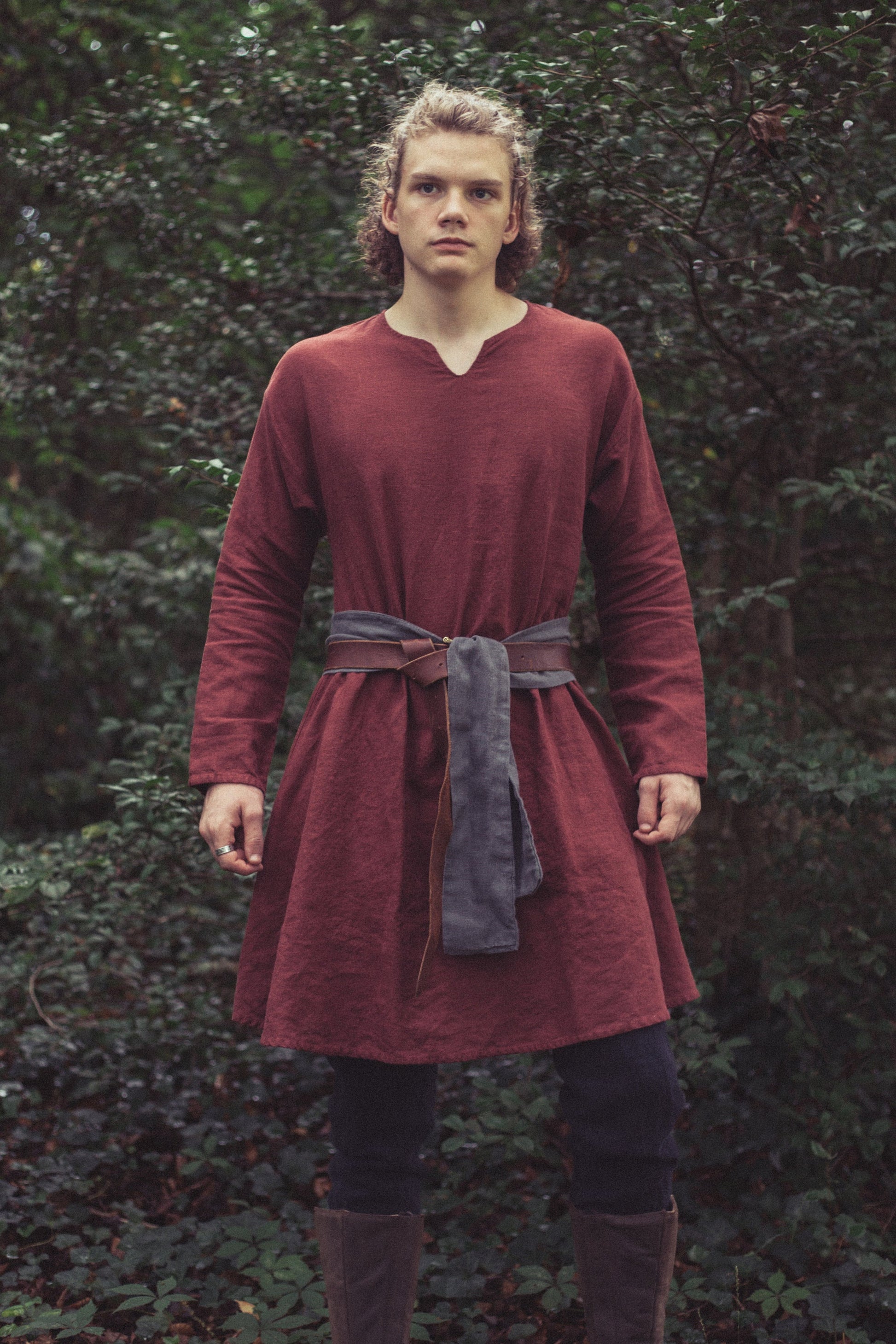 Viking T-Shirt - Embroidered Viking Tunic: Pure Lambs wool with cotton Lining, Reenactment Garb