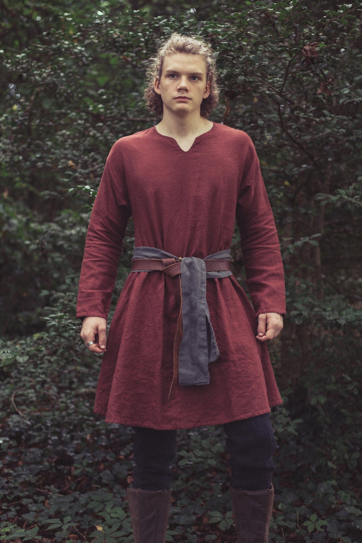 Viking T-Shirt - Embroidered Viking Tunic: Pure Lambs wool with cotton Lining, Reenactment Garb