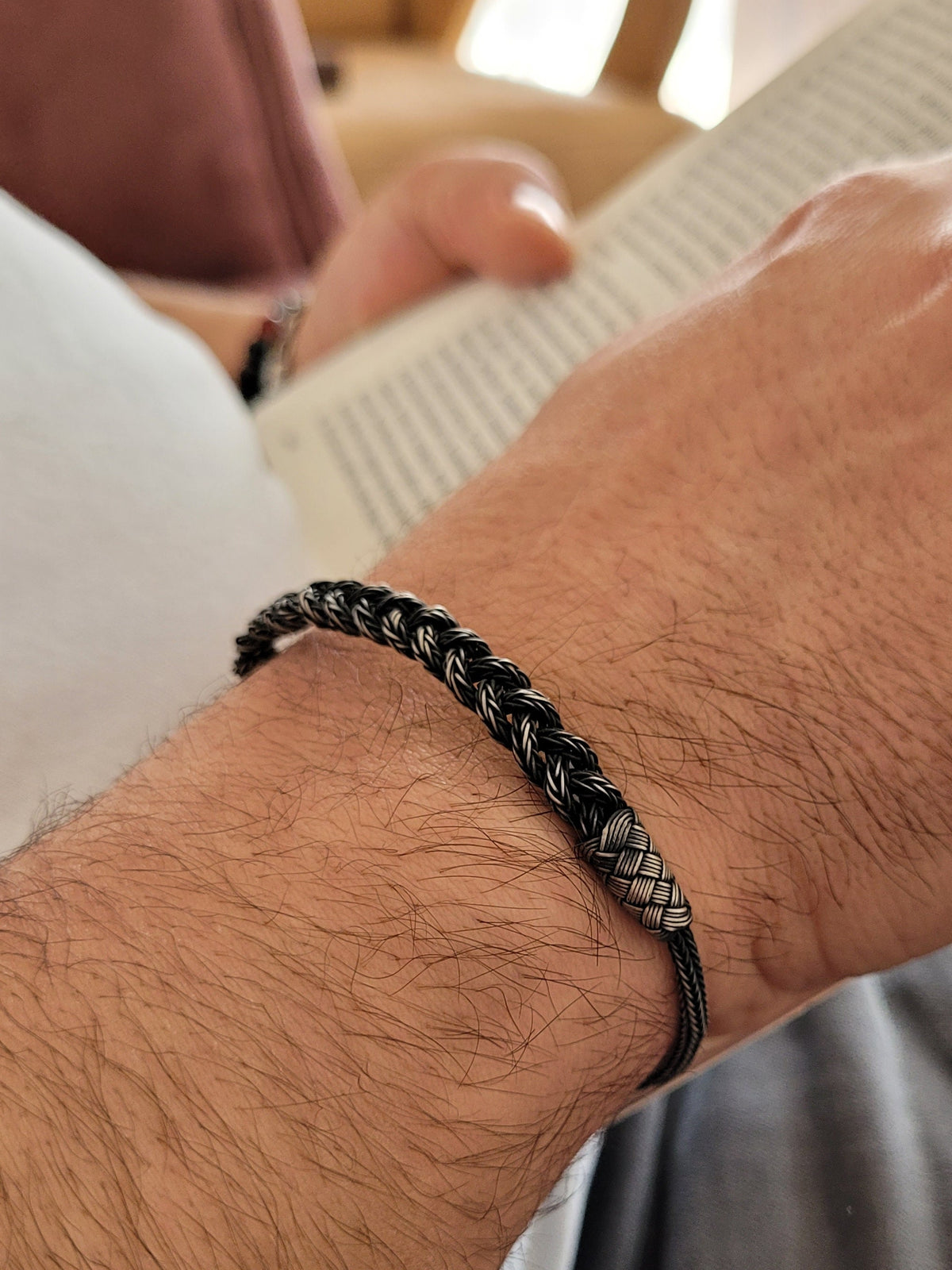 Viking Bracelet - 999 Silver Viking Bracelet. Woven Bracelet. Hand Braided Bracelet. Herringbone