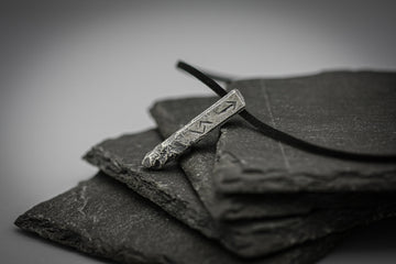 Viking Rune Necklace - Ancient silver Viking rune necklace, personalized pendant, bar jewellery