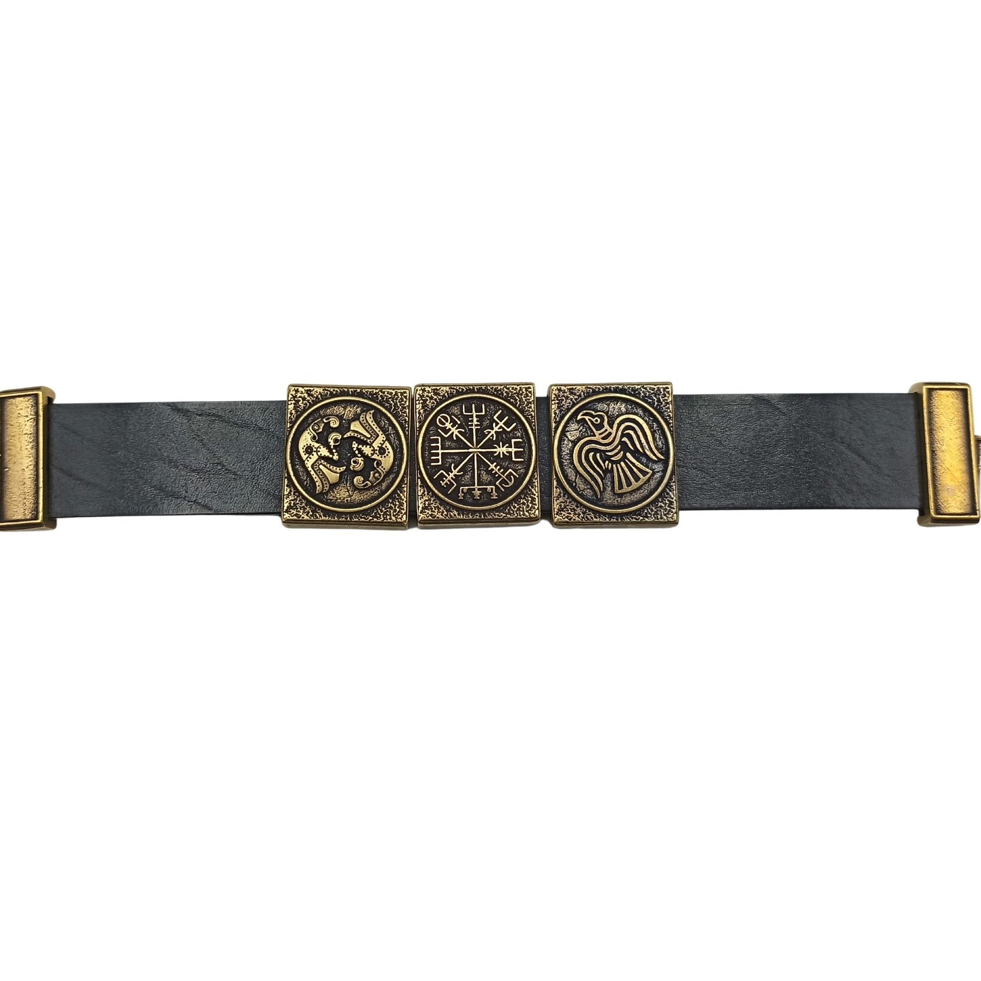 Viking Bracelet - Viking compass leather bracelet for men Norse pagan cuff bracelets Nordic jewelry