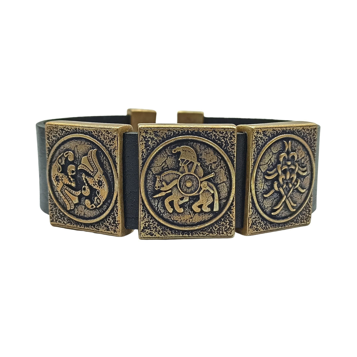 Viking Bracelet - Leather bracelet for men Viking jewelry wrist cuff Nordic jewelry mens gifts
