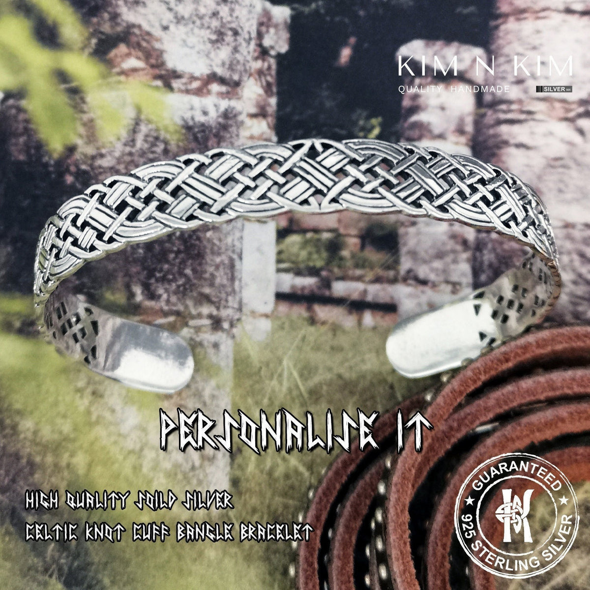 Viking Thor's Hammer Bracelet - Oxidised Sterling Silver Men's Cuff Bangle, Viking Rune, Thor's