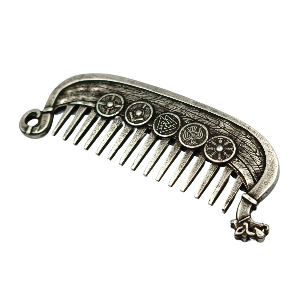 Viking Leather Accessory - Viking ship Beard comb EDC Nordic jewelry Viking Gifts for Him