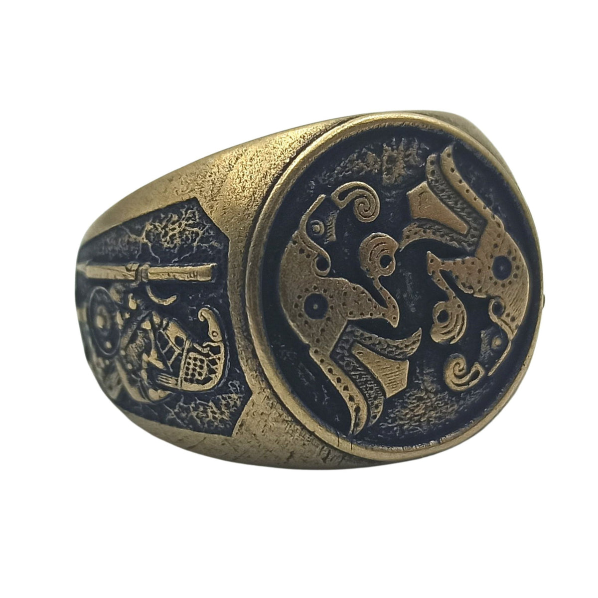 Viking Raven Ring - Raven ring Viking jewelry signet rings for men Norse mythology Ancient jewelry