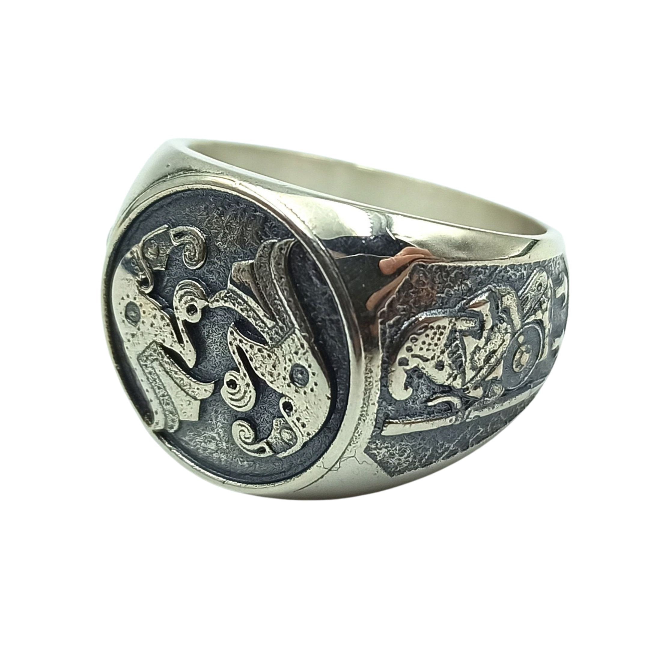 Viking Raven Ring - Raven ring Viking jewelry signet rings for men Norse mythology Ancient jewelry