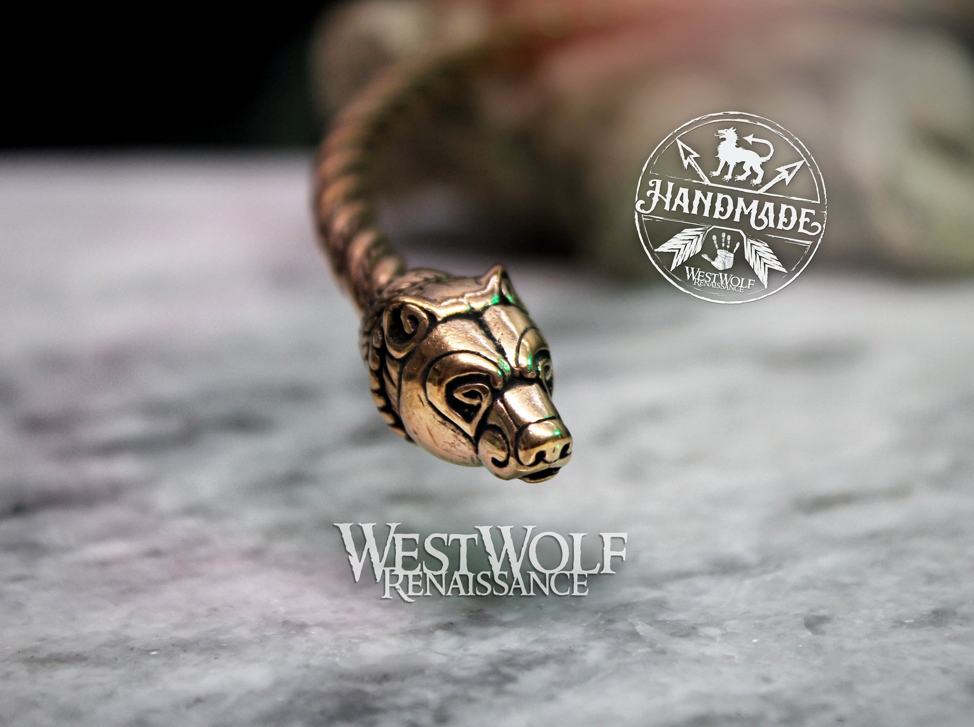 Viking Necklace - Viking Bear Head Berserker Neck Torc - Made of Fine Bronze — Norse