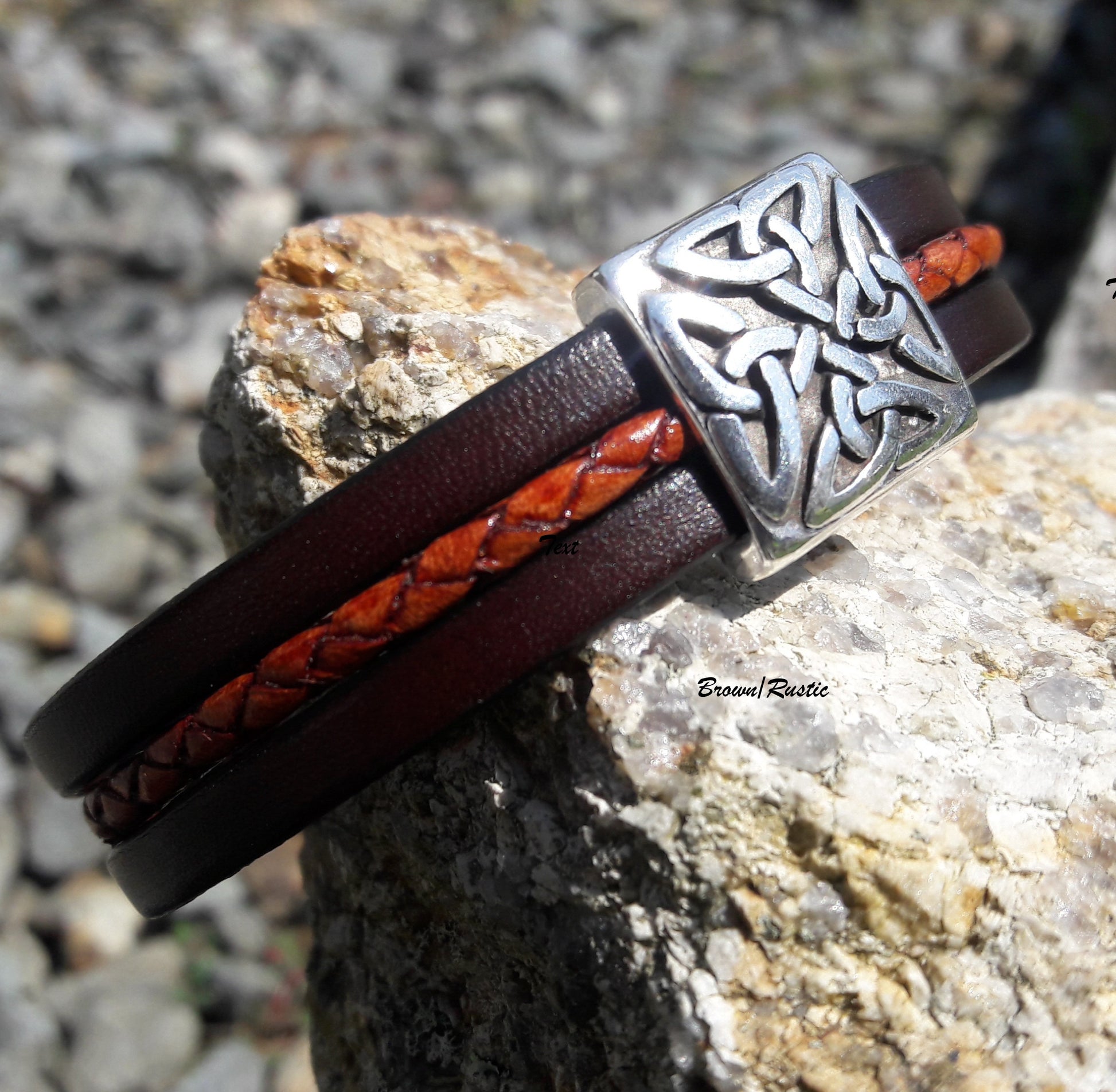 Viking Thor's Hammer Bracelet - Mjolnir Bracelet with Thor Hammer, Braided Viking Leather Bracelet