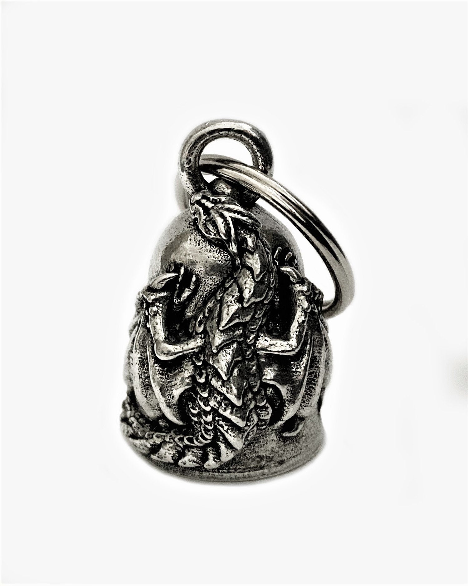 Viking Necklace - Viking Compass Motorcycle Bell, Runic Protection Amulet, Pewter Ride Bell
