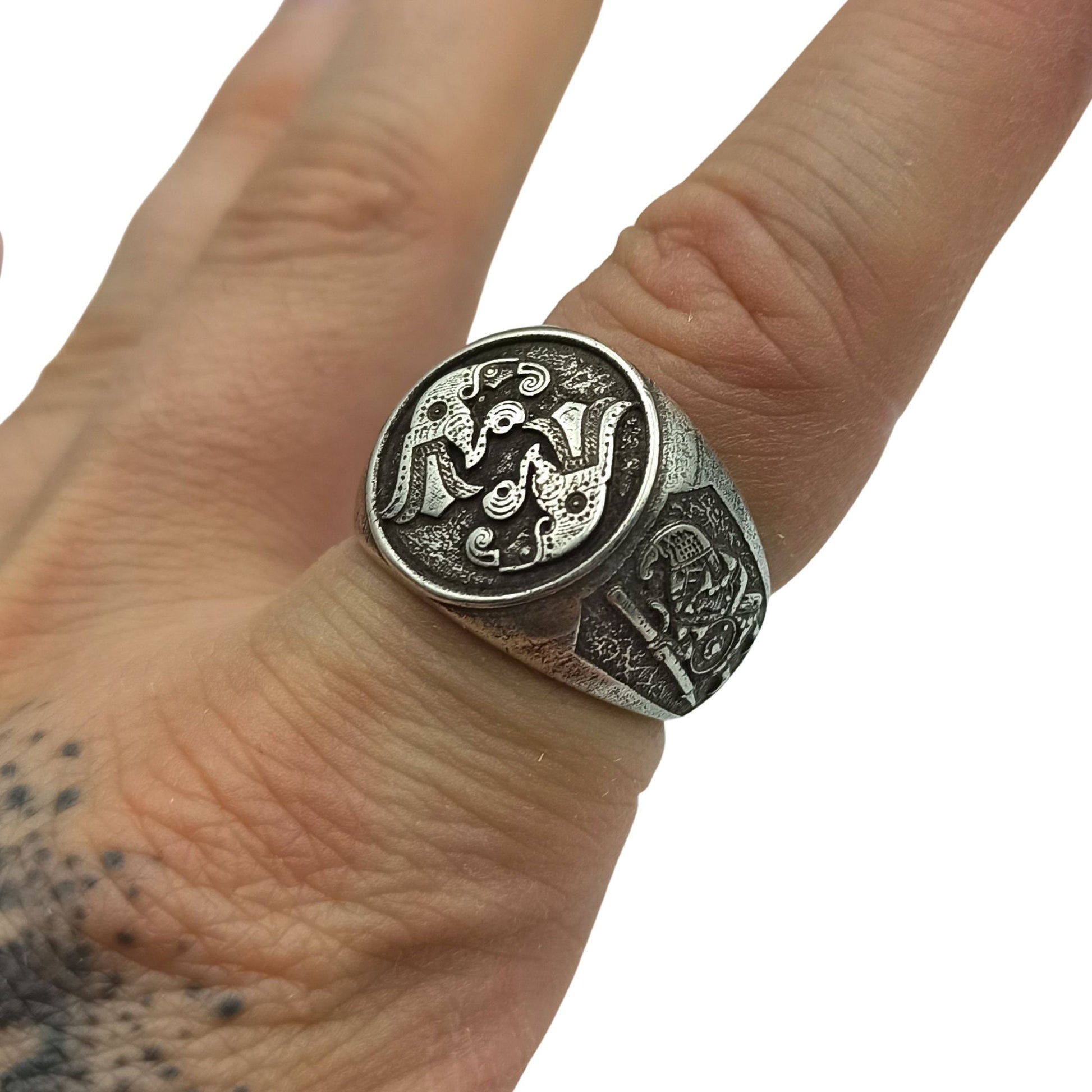 Viking Raven Ring - Raven ring Viking jewelry signet rings for men Norse mythology Ancient jewelry