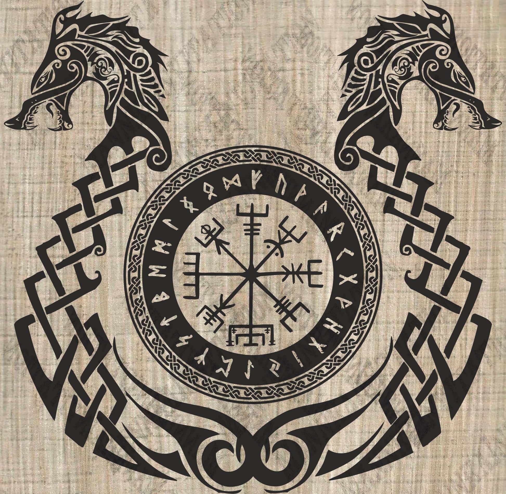 Viking Rug - Mythological Rug, Viking Rug, Viking Pattern, Scandinavian Myth, Nordic Mat, Helm of