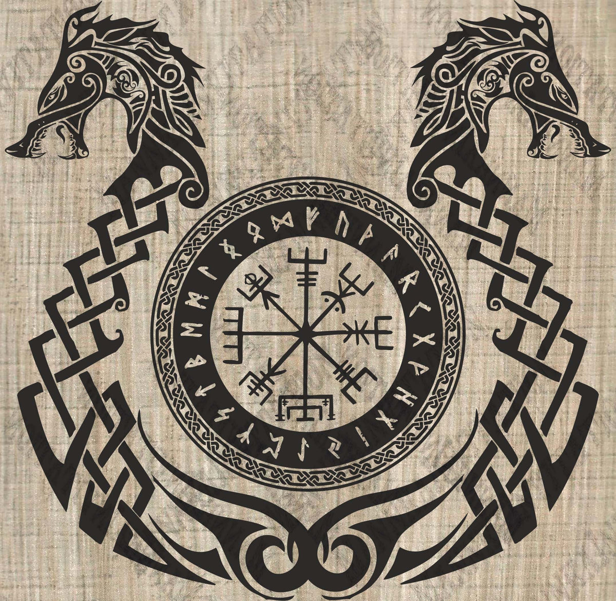 Viking Rug - Mythological Rug, Viking Rug, Viking Pattern, Scandinavian Myth, Nordic Mat, Helm of