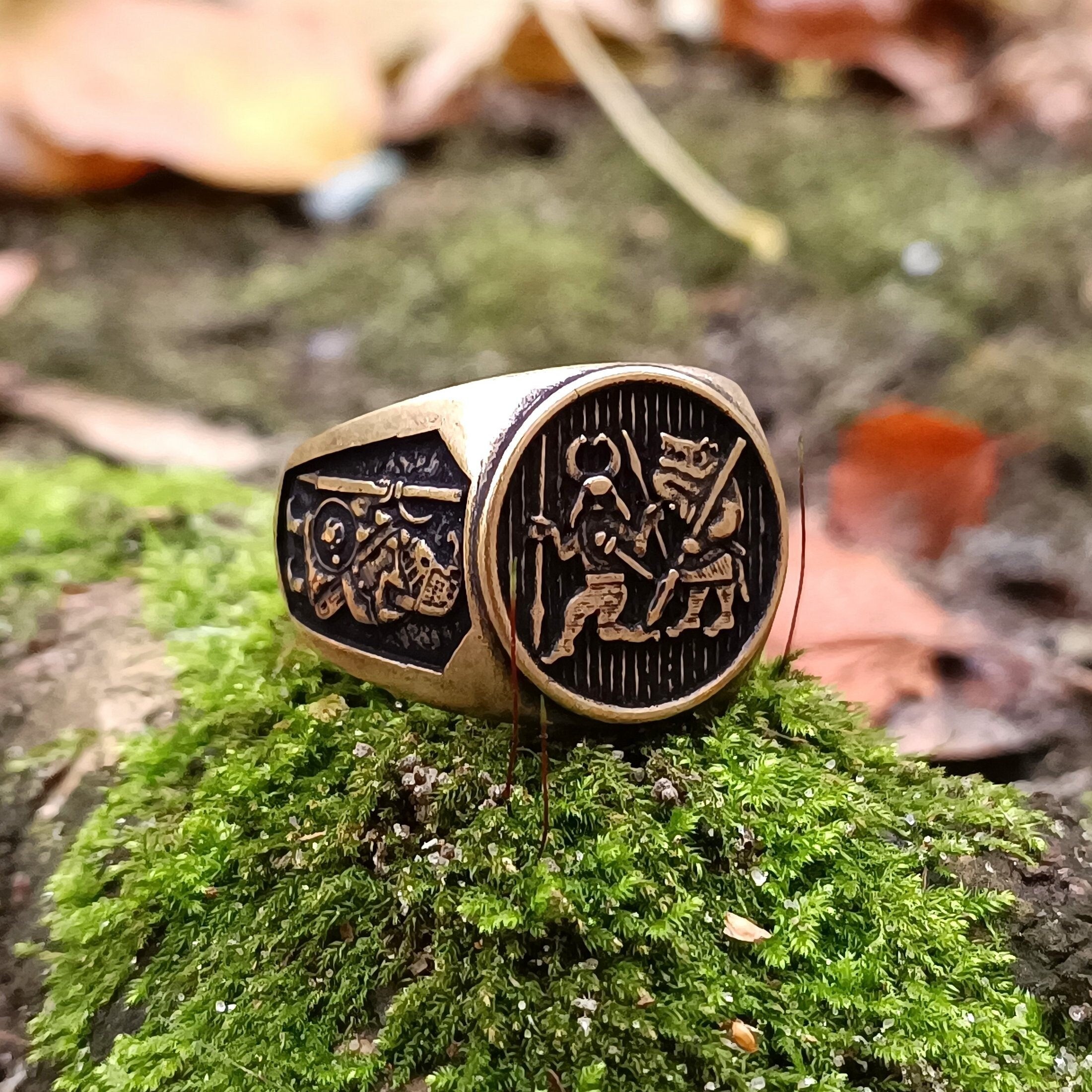 Viking Raven Ring - Raven ring Viking jewelry signet rings for men Norse mythology Ancient jewelry