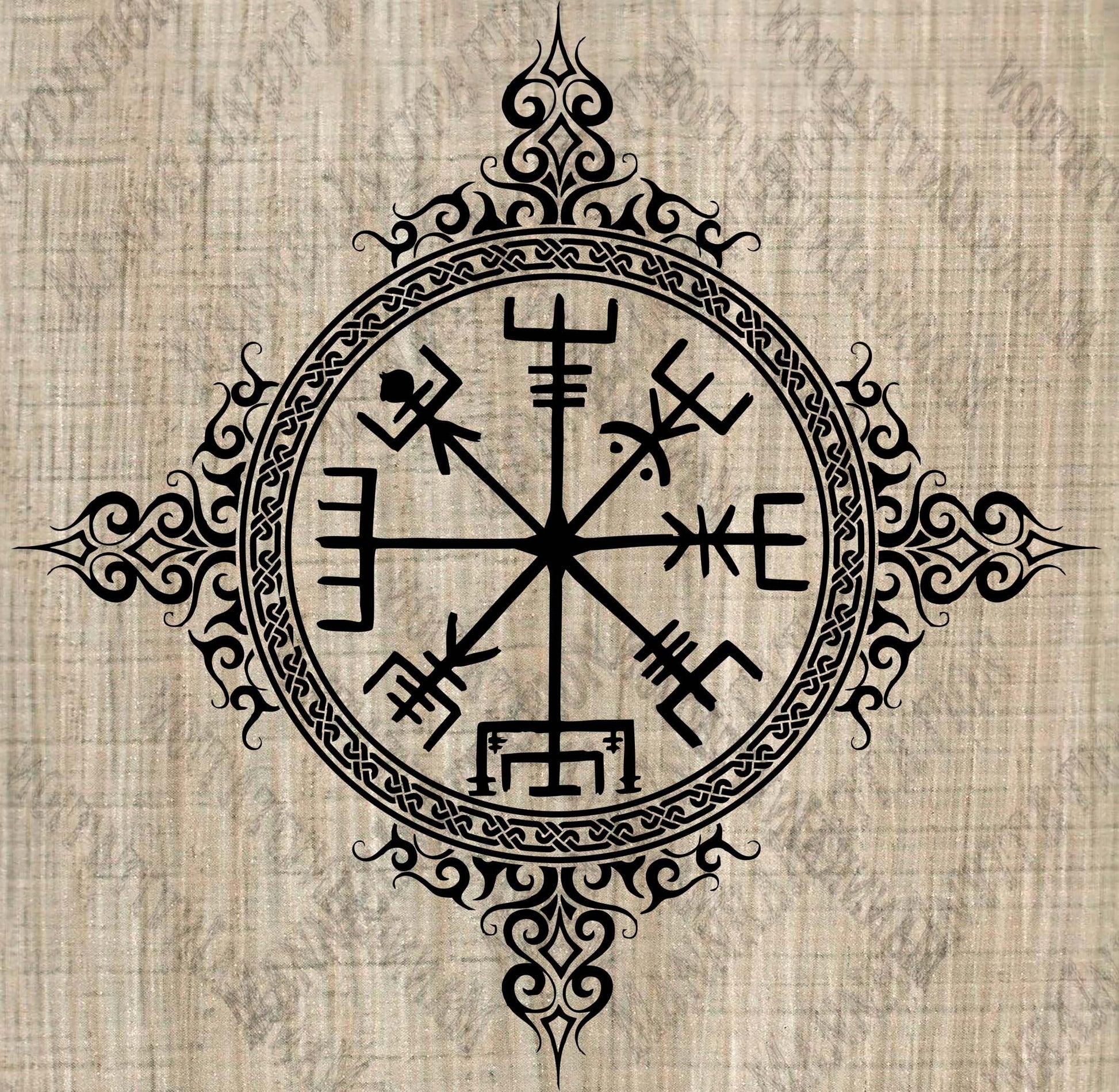 Viking Rug - Mythological Rug, Viking Rug, Viking Pattern, Scandinavian Myth, Nordic Mat, Helm of
