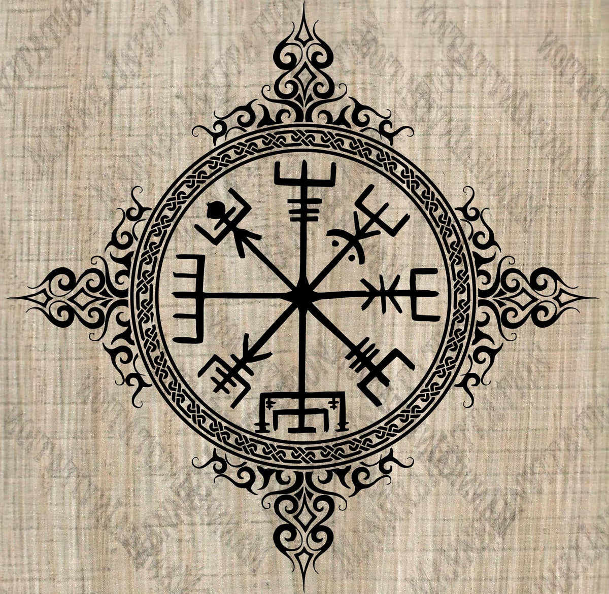 Viking Rug - Mythological Rug, Viking Rug, Viking Pattern, Scandinavian Myth, Nordic Mat, Helm of