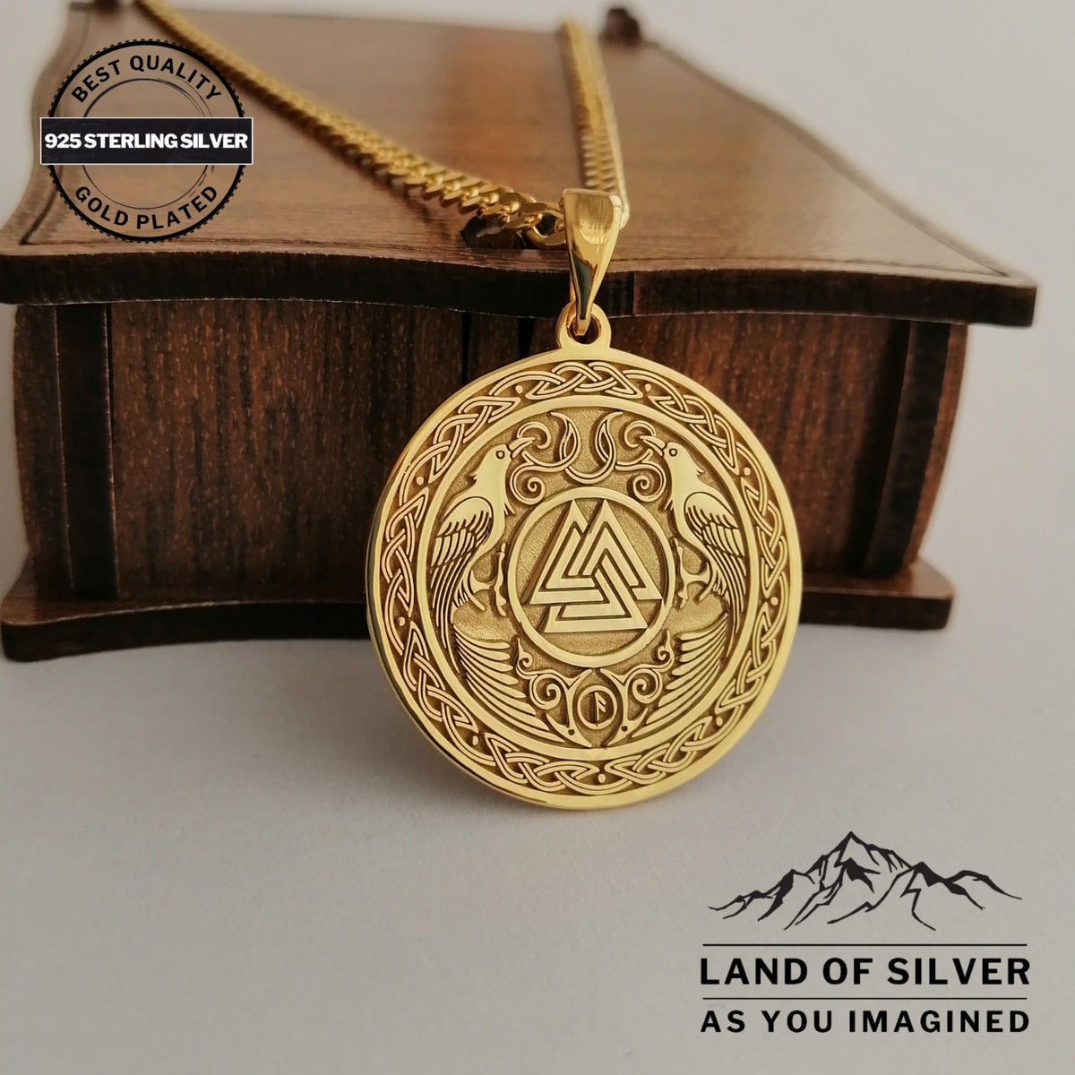 Viking Odin Necklace - Customizable Viking Compass Pendant, Pathfinder Necklace, Oxidized Norse