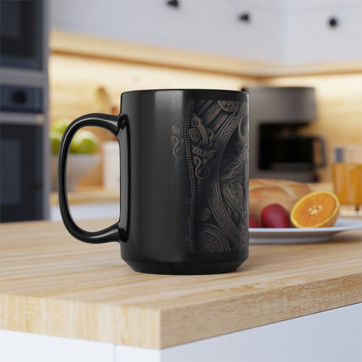 Viking Mug - Viking Coffee Mug, 15oz, Black Coffee Cup, Nordic Tea Cup, Norse Viking Mug, Custom