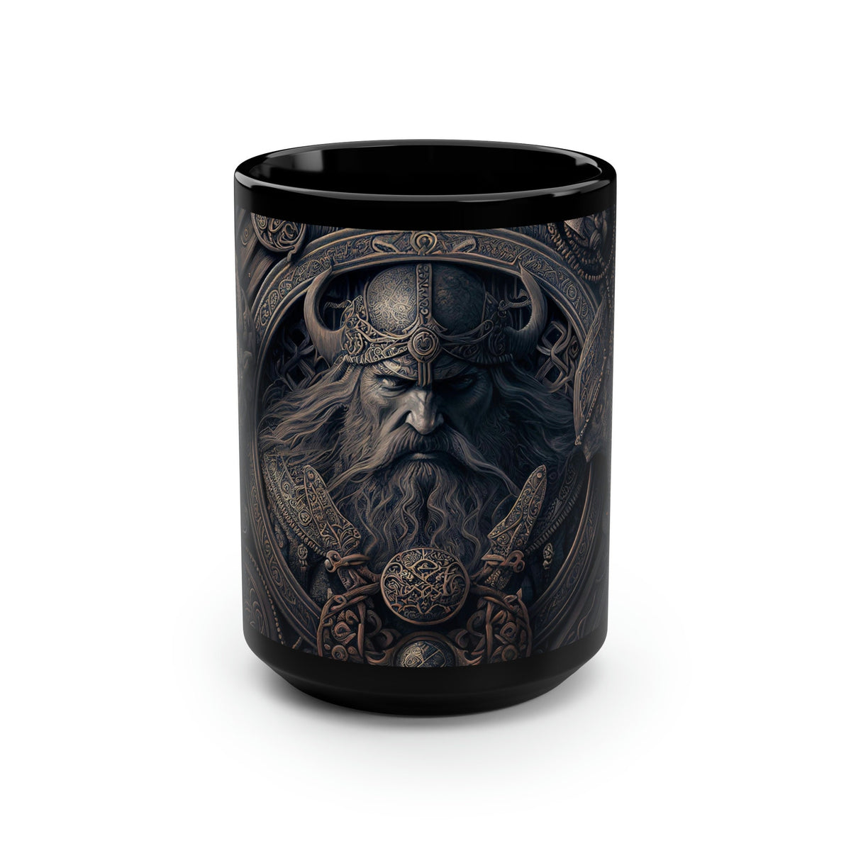 Viking Mug - Viking Coffee Mug, 15oz, Black Coffee Cup, Nordic Tea Cup, Norse Viking Mug, Custom