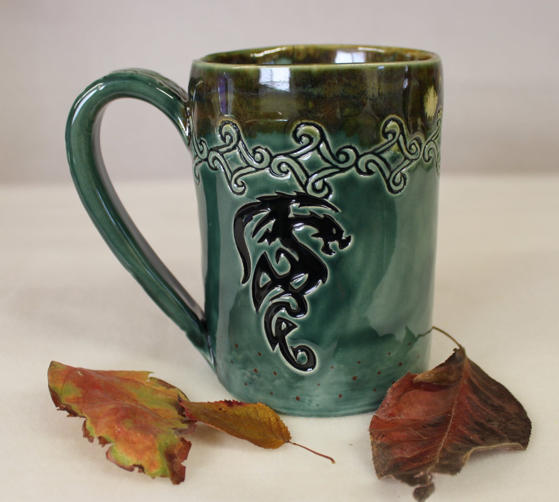 Viking Mug - Viking War Ship on the High Seas Ceramic Mug, Handmade Stoneware Pottery