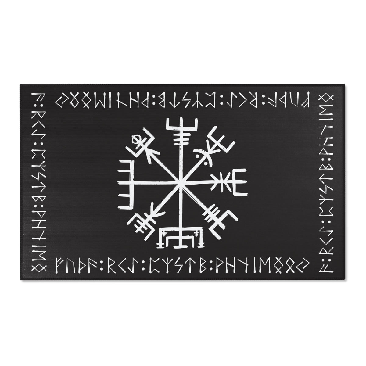 Viking Vegvisir Compass Rug - Vegvisir Rug, Norse Mythology Gift, Viking Compass Decor, Viking