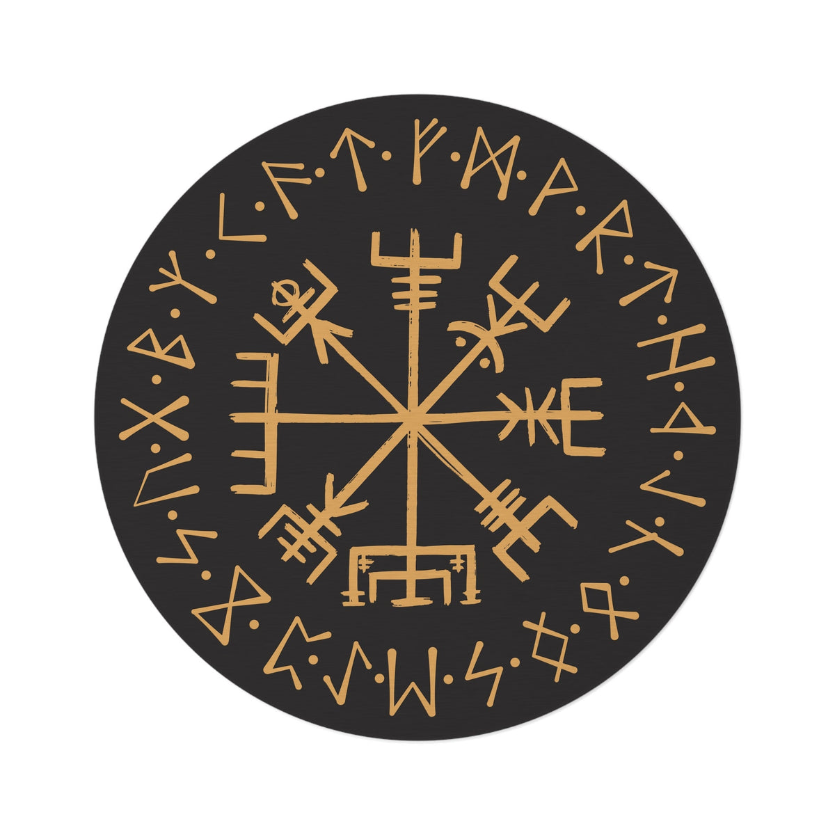 Viking Vegvisir Compass Rug - Vegvisir Rug, Norse Mythology Gift, Viking Compass Decor, Viking