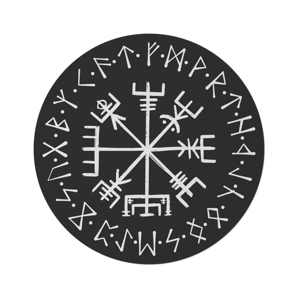 Viking Vegvisir Compass Rug - Vegvisir Rug, Norse Mythology Gift, Viking Compass Decor, Viking