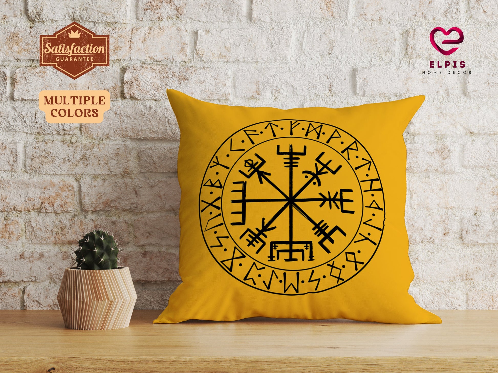 Viking Vegvisir Compass Rug - Vegvisir Rug, Norse Mythology Gift, Viking Compass Decor, Viking