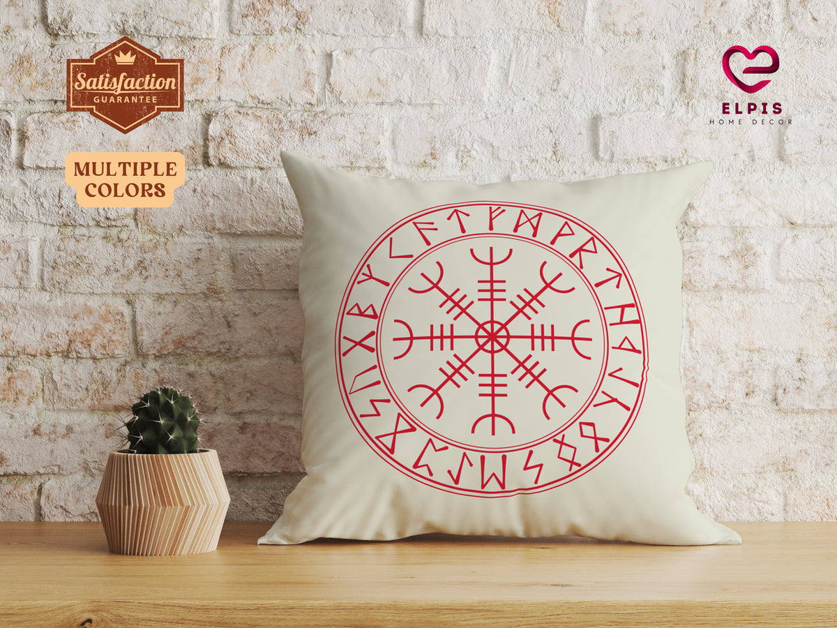 Viking Vegvisir Compass Rug - Vegvisir Rug, Norse Mythology Gift, Viking Compass Decor, Viking