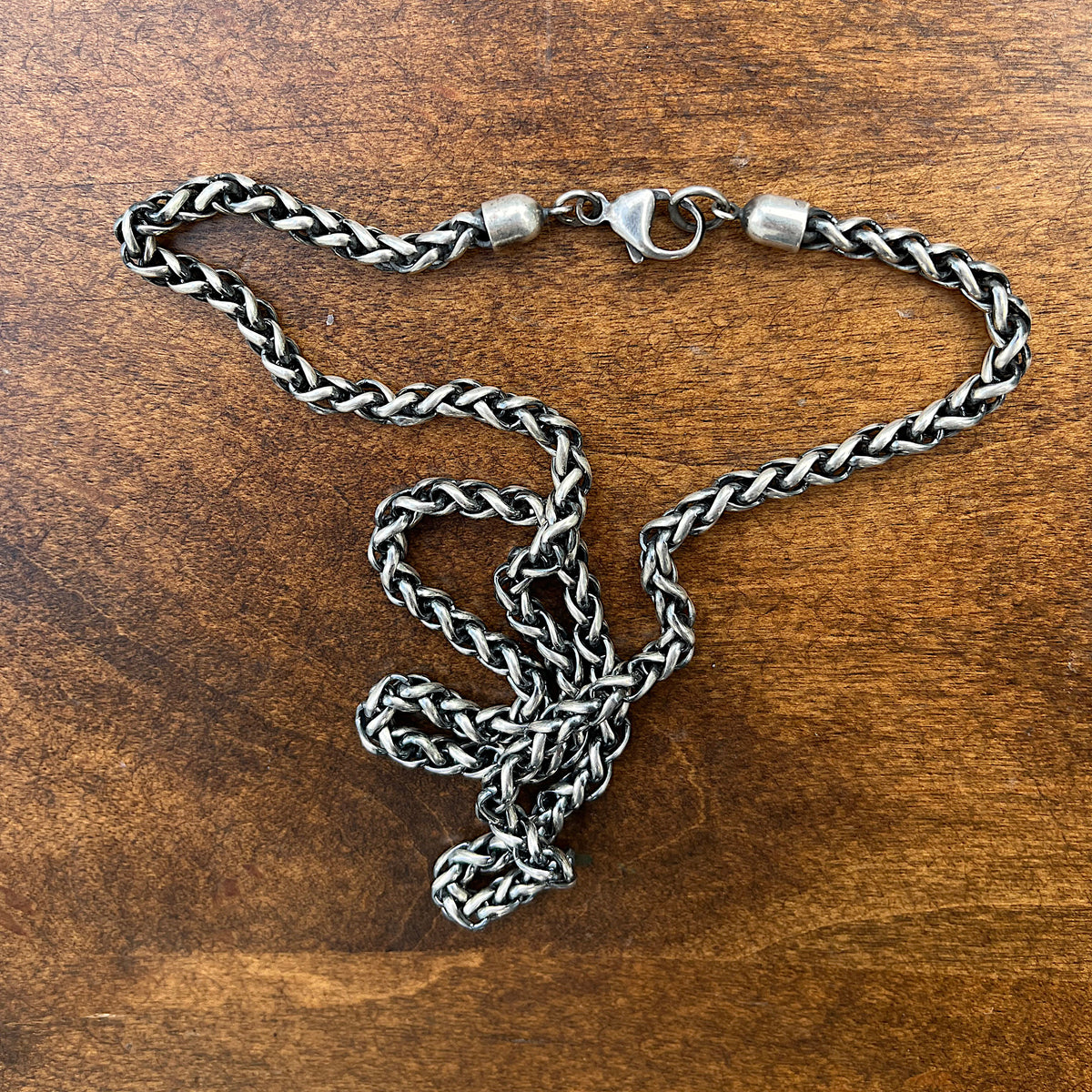 Viking Necklace - Viking Franco Necklace With Celtic Knot Clasp, Unisex Sterling Silver Thick