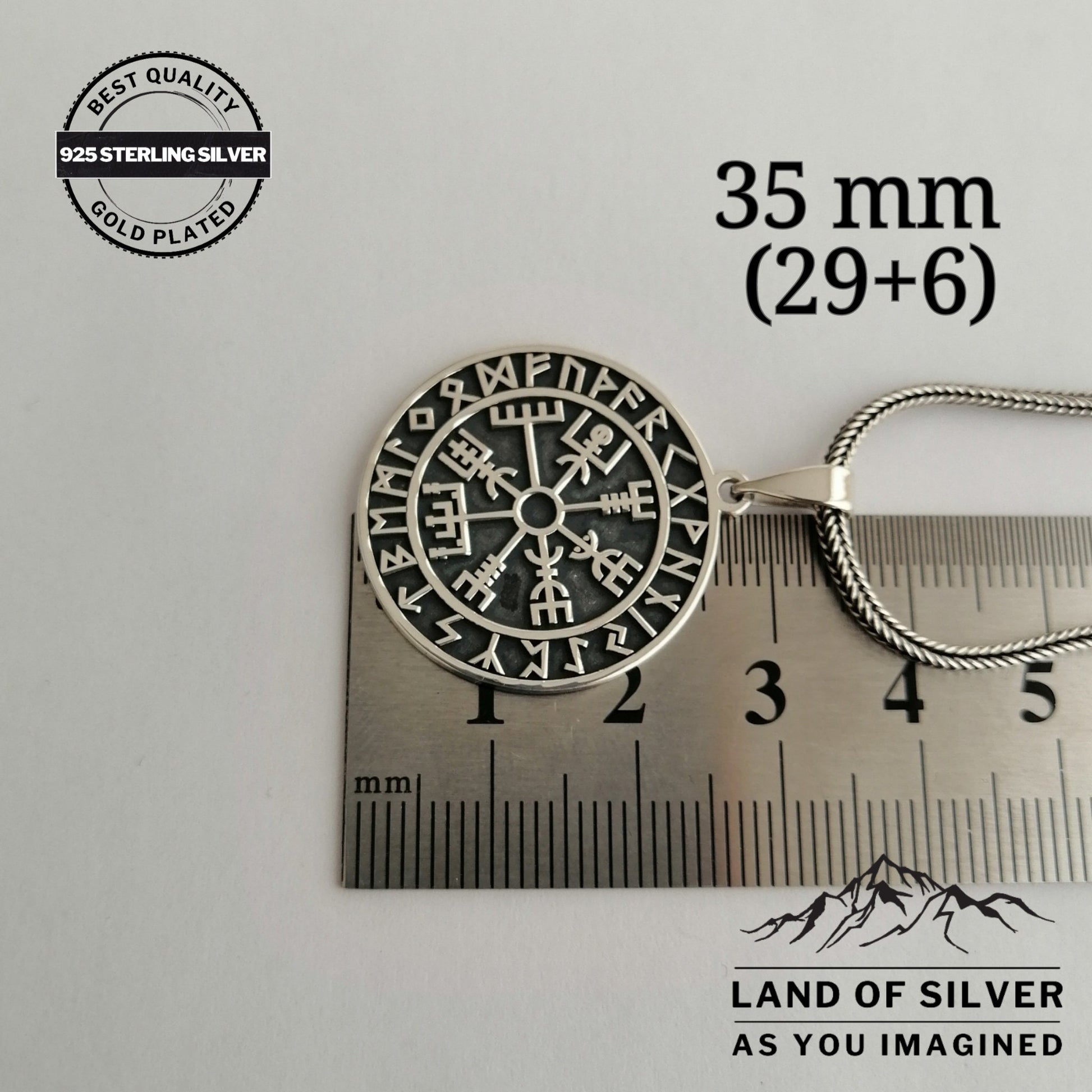 Viking Odin Necklace - Customizable Viking Compass Pendant, Pathfinder Necklace, Oxidized Norse