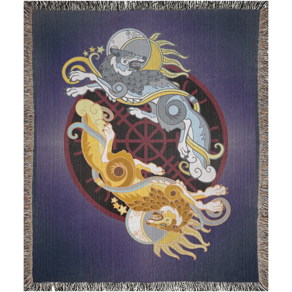 Viking Rune Rug - Viking Rune Runner Rug, Norse Longship Hallway Rug, Celtic Knot Nordic Decor