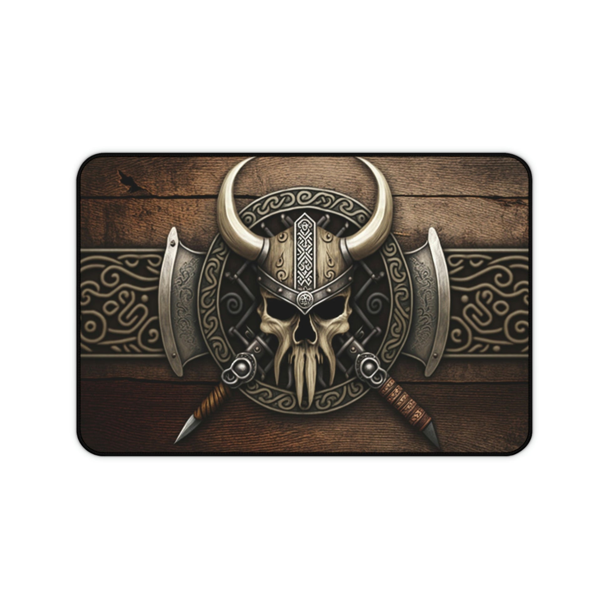 Viking Leather Accessory - Viking Skull Deskmat Viking Deskpad Skull Desk Mat Viking Desk Pad Norse