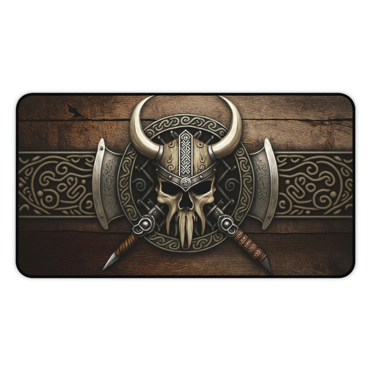 Viking Leather Accessory - Viking Skull Deskmat Viking Deskpad Skull Desk Mat Viking Desk Pad Norse