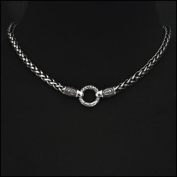 Viking Necklace - The Warrior's Necklace Featuring Chunky Antique Silver Finish Stainless Steel