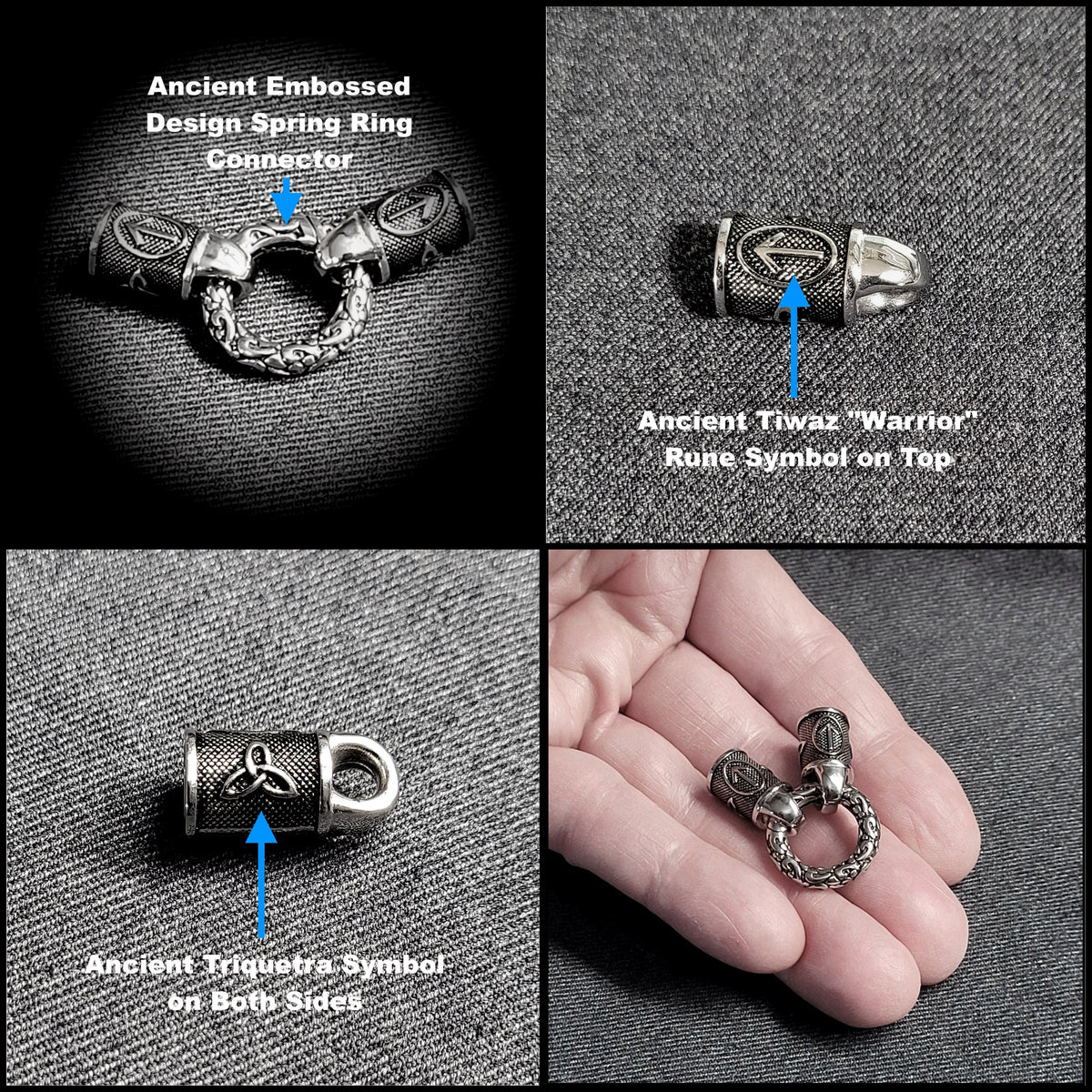 Viking Necklace - The Warrior's Necklace Featuring Chunky Antique Silver Finish Stainless Steel