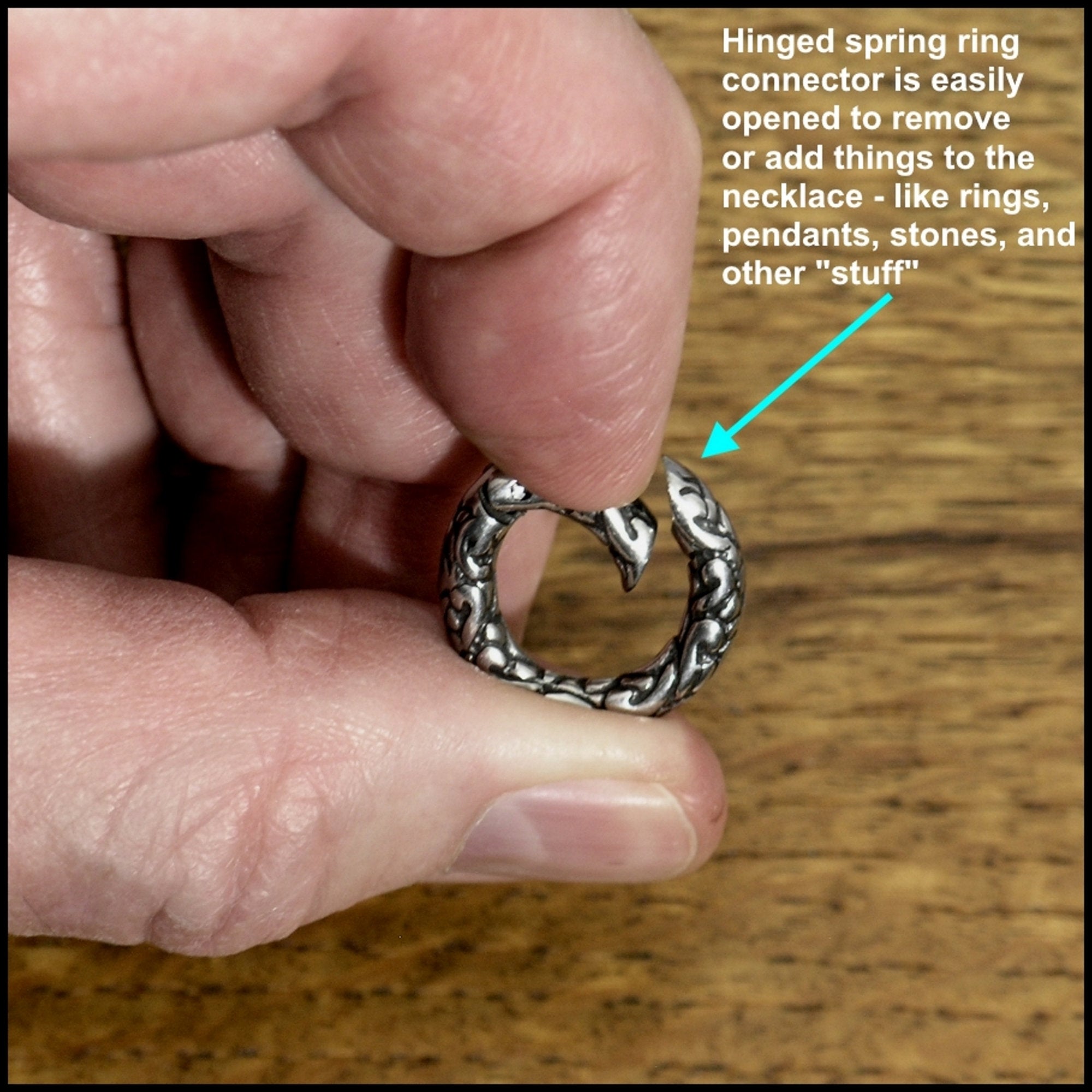 Viking Necklace - The Warrior's Necklace Featuring Chunky Antique Silver Finish Stainless Steel