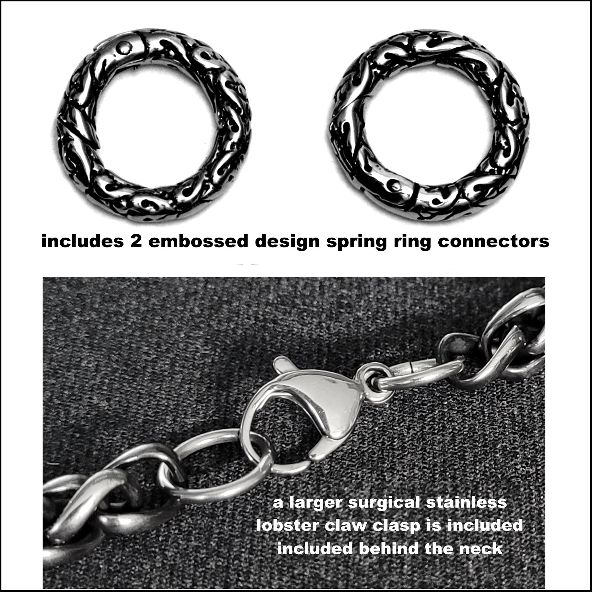 Viking Necklace - The Warrior's Necklace Featuring Chunky Antique Silver Finish Stainless Steel