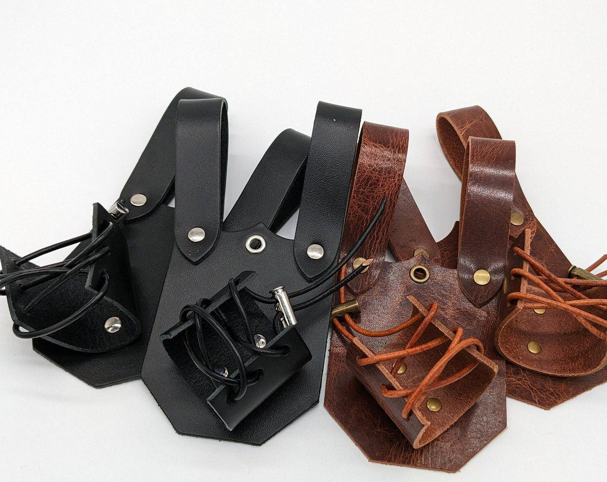 Viking Costume & LARP - Medieval Leather Bracer, Belt and Pouch for Halloween Cosplay, Viking