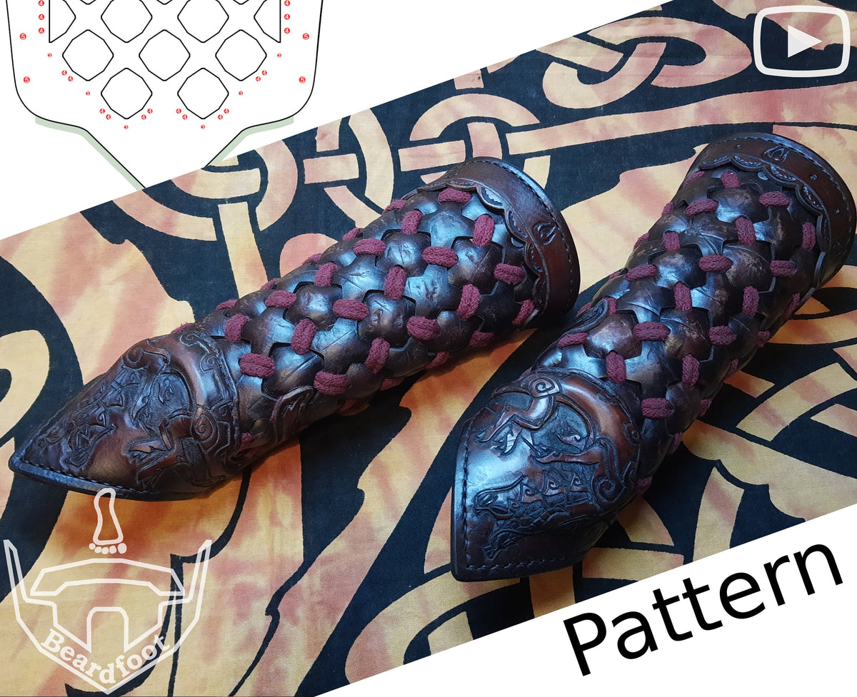 Viking Costume & LARP - 2pc Viking Fur Trim Bracers, Real Rabbit Fur Medieval Leather Arm Warmers