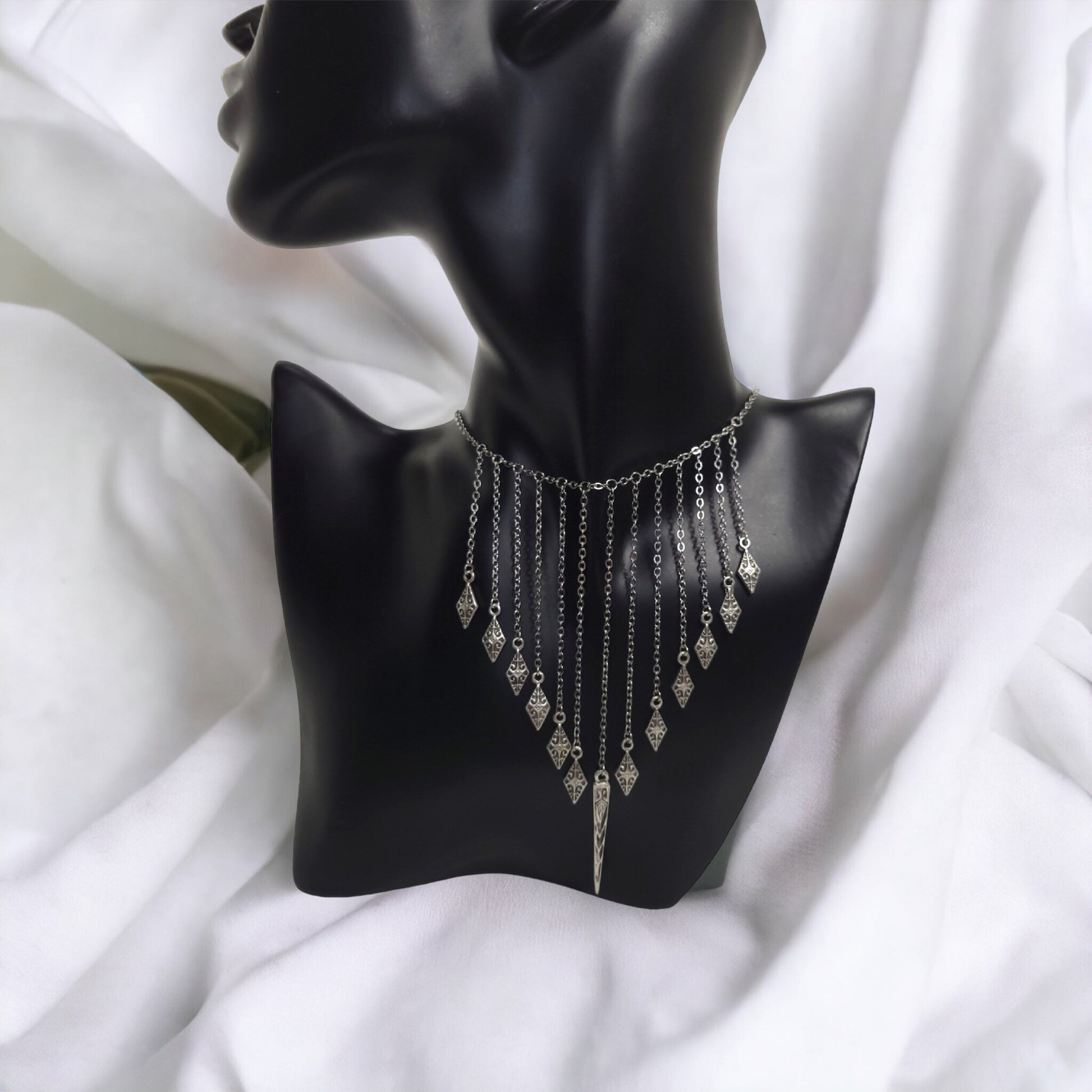 Viking Necklace - Viking Valkyrie Chain Necklace, Celtic Wraparound Jewelry