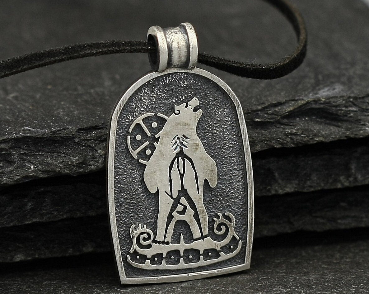 Viking Rune Necklace - Ancient silver Viking rune necklace, personalized pendant, bar jewellery