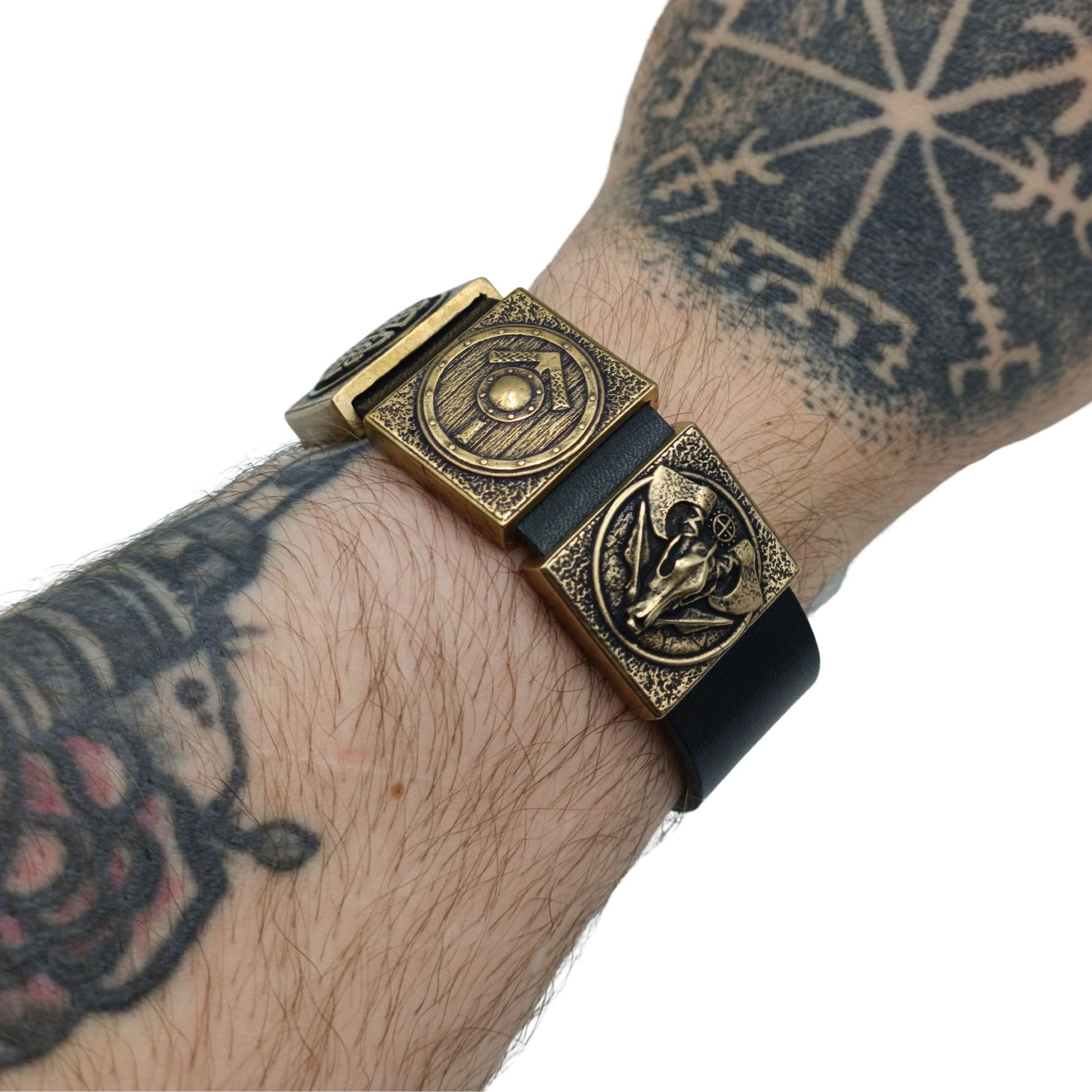 Viking Bracelet - Leather bracelet for men Viking jewelry wrist cuff Nordic jewelry mens gifts