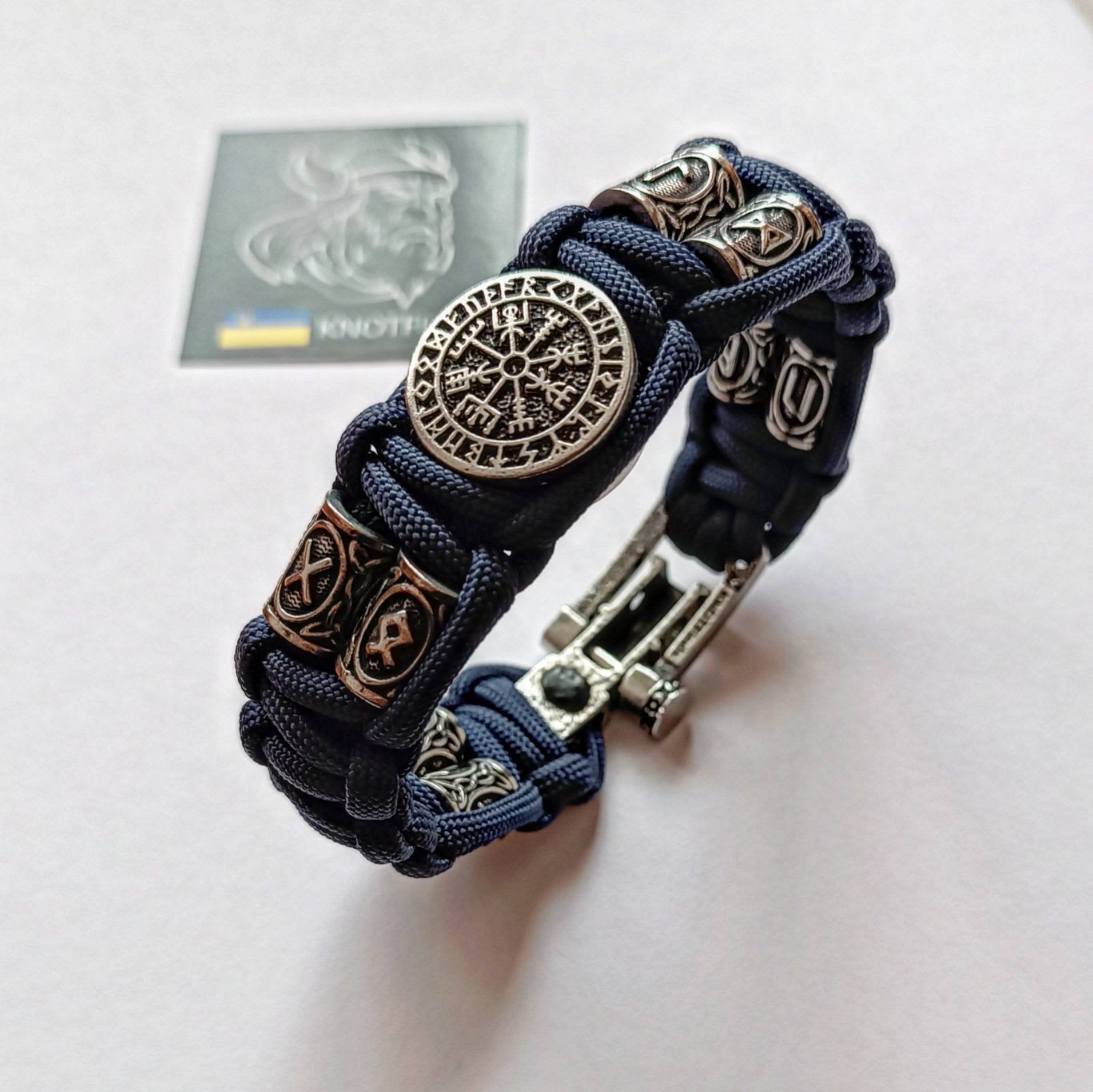 Viking Rune Bracelet - Nordic Viking Vintage Compass Leather Bracelet, Titanium Steel Viking Rune