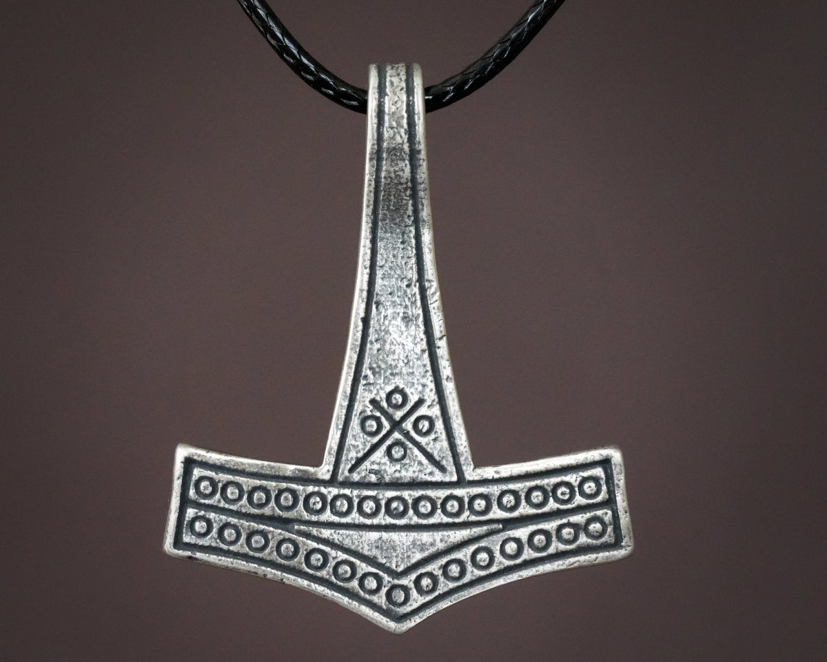 Viking Thor's Hammer Necklace - Mjolnir Necklace, Wolf Chain, Fenrir Amulet, Handmade Viking